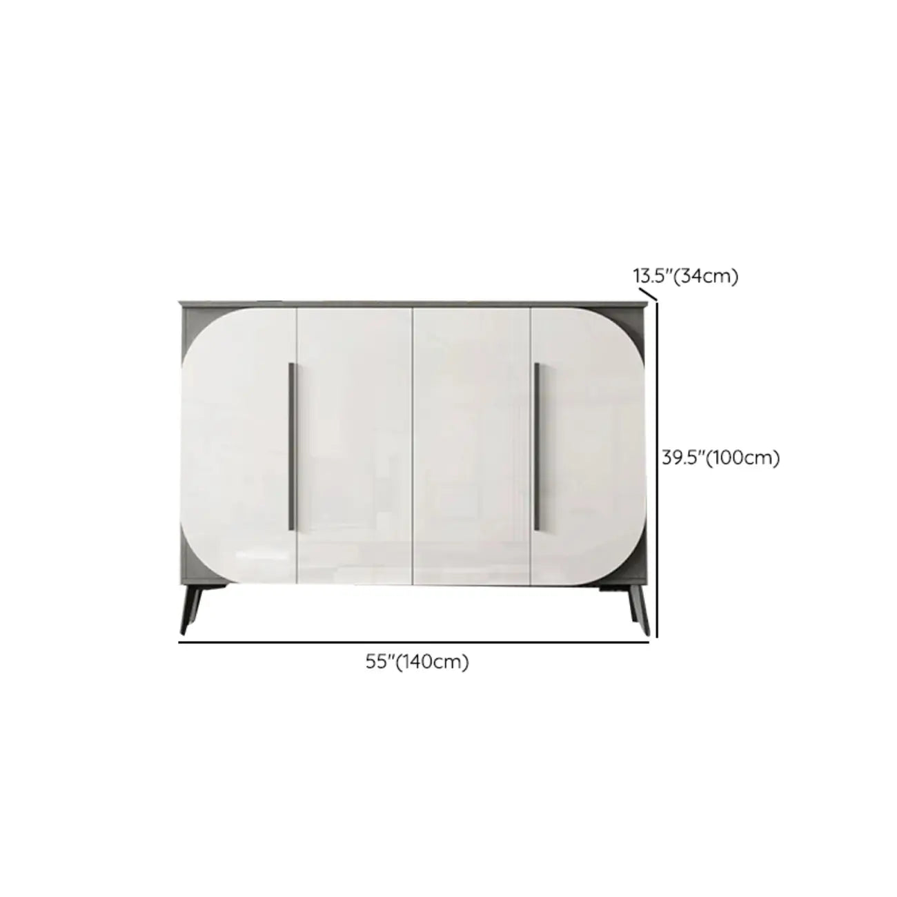 Trendy Gray-White Wooden Shoe Cabinet with Display Top