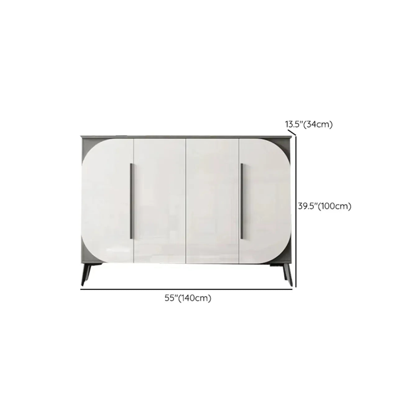 Trendy Gray-White Wooden Shoe Cabinet with Display Top