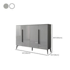Trendy Gray-White Wooden Shoe Cabinet with Display Top