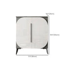 Trendy Gray-White Wooden Shoe Cabinet with Display Top