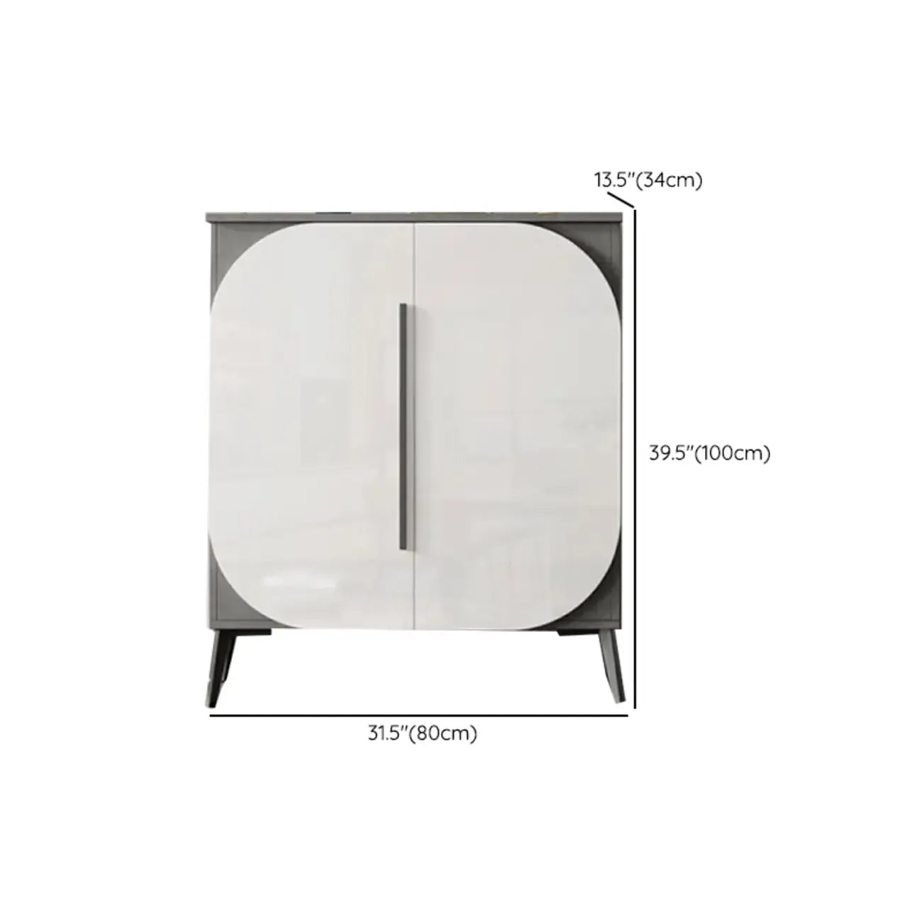 Trendy Gray-White Wooden Shoe Cabinet with Display Top