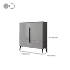 Trendy Gray-White Wooden Shoe Cabinet with Display Top