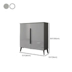 Trendy Gray-White Wooden Shoe Cabinet with Display Top