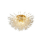 Glamorous Crystal Starburst Gold Semi Flush Ceiling Light
