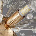 Glamorous Crystal Starburst Gold Semi Flush Ceiling Light