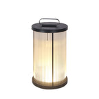 Vertical Grain Clear Glass Cylinder Post Cap Light