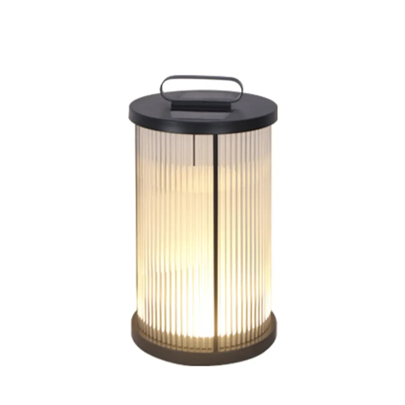 Vertical Grain Clear Glass Cylinder Post Cap Light