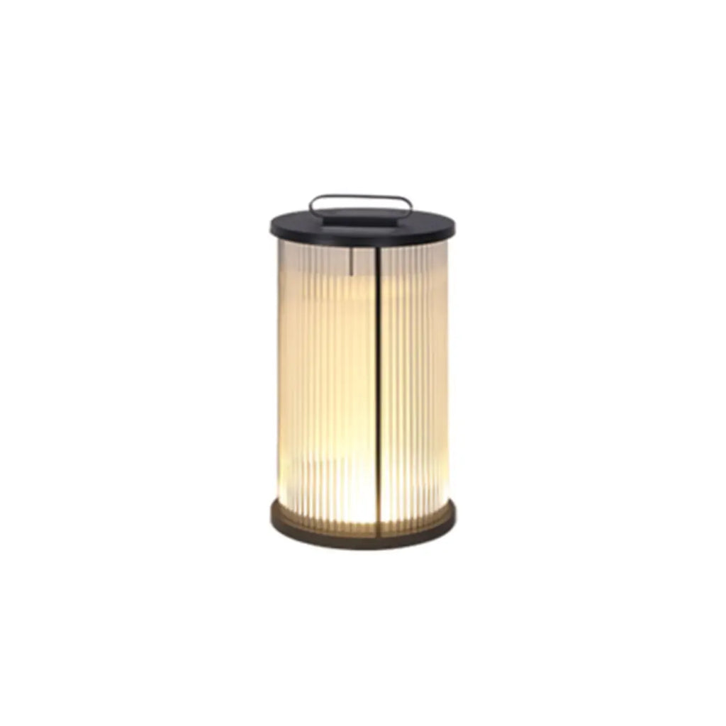 Vertical Grain Clear Glass Cylinder Post Cap Light
