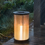 Vertical Grain Clear Glass Cylinder Post Cap Light