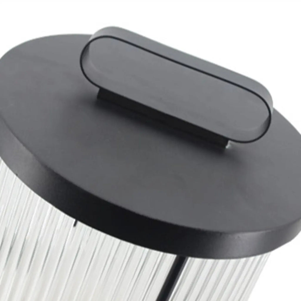 Vertical Grain Clear Glass Cylinder Post Cap Light