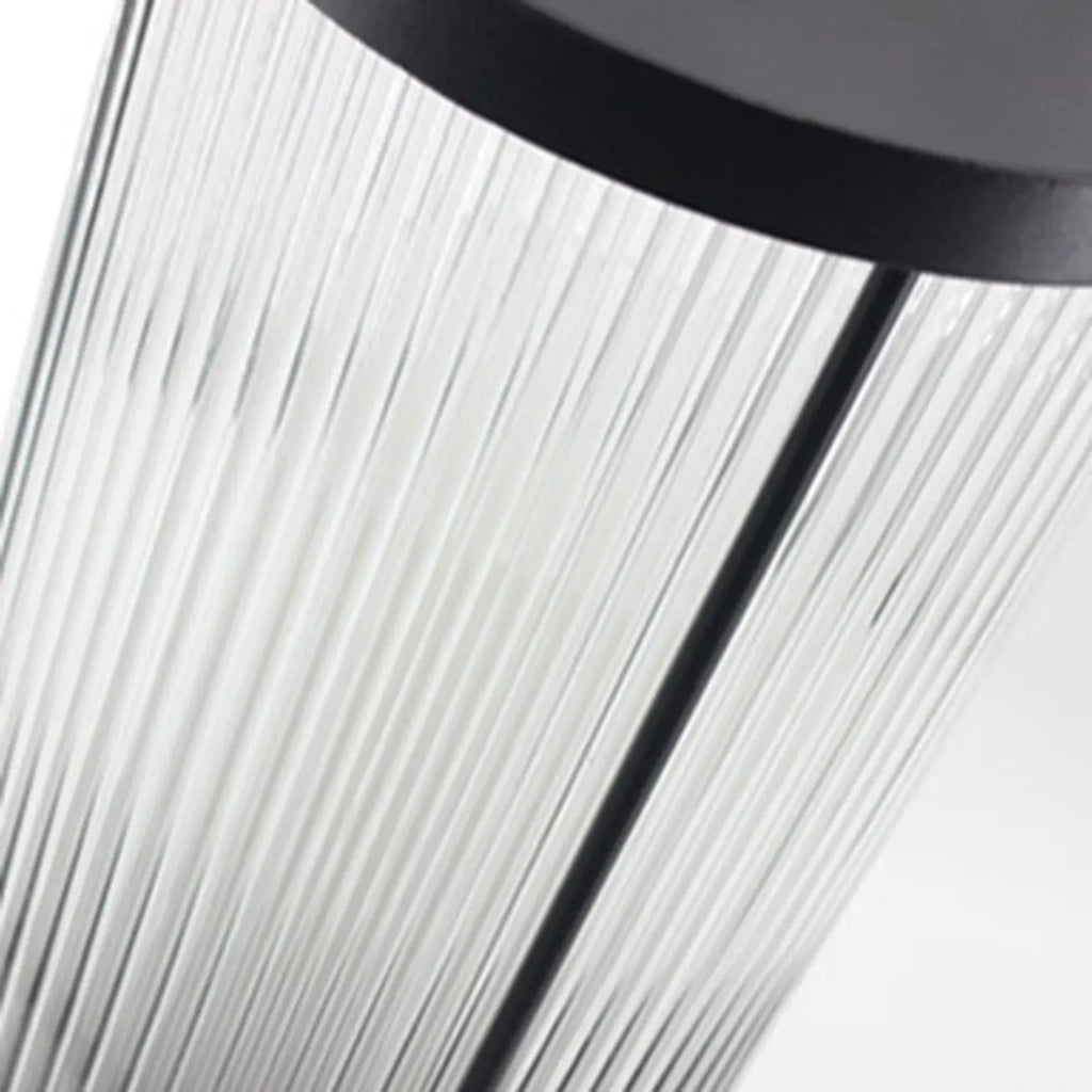 Vertical Grain Clear Glass Cylinder Post Cap Light