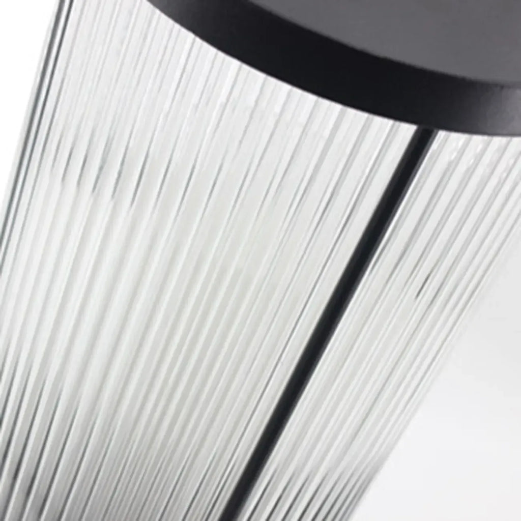 Vertical Grain Clear Glass Cylinder Post Cap Light