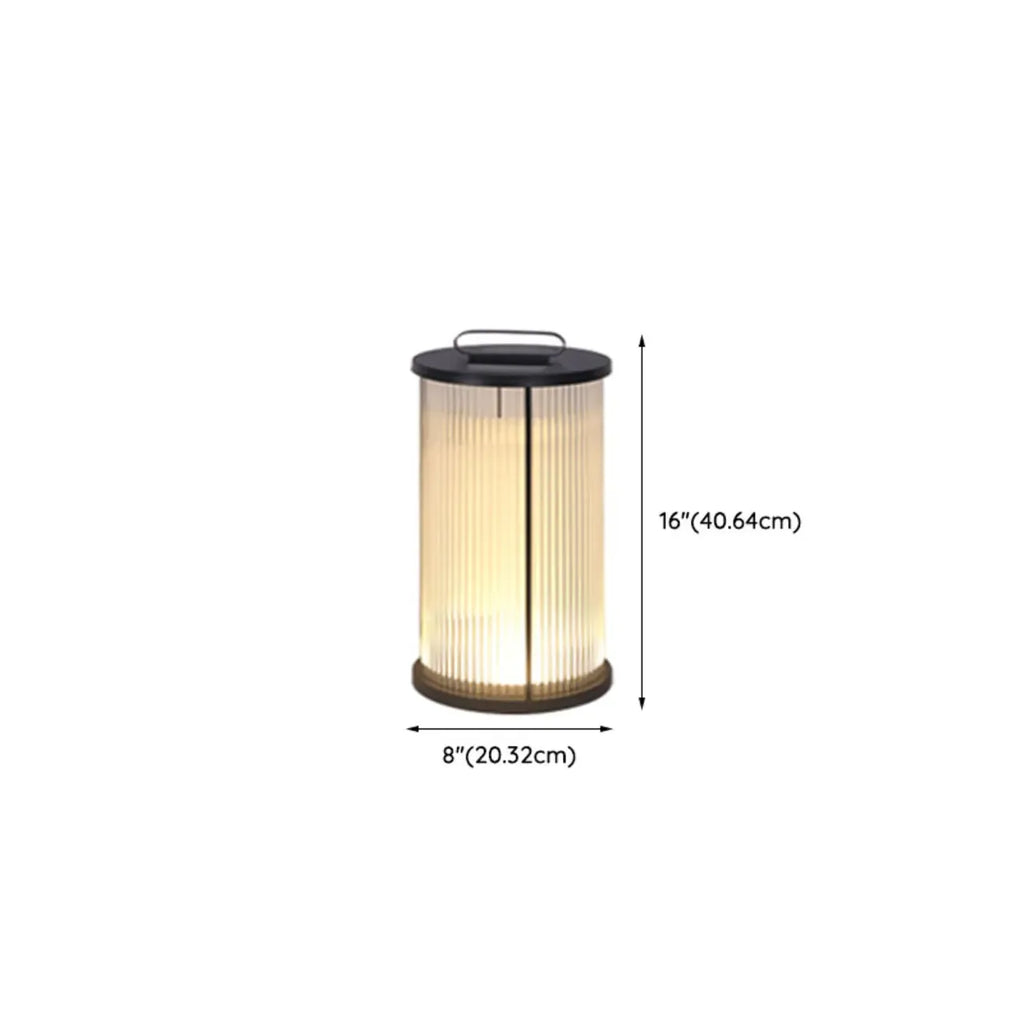 Vertical Grain Clear Glass Cylinder Post Cap Light