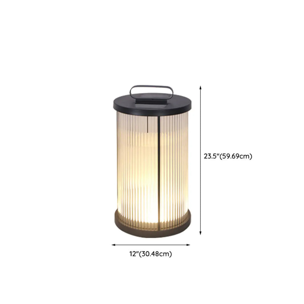 Vertical Grain Clear Glass Cylinder Post Cap Light
