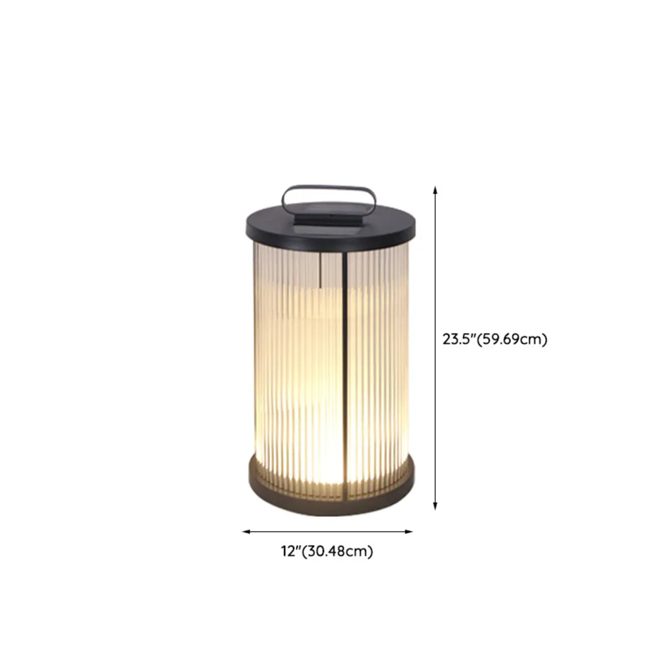 Vertical Grain Clear Glass Cylinder Post Cap Light