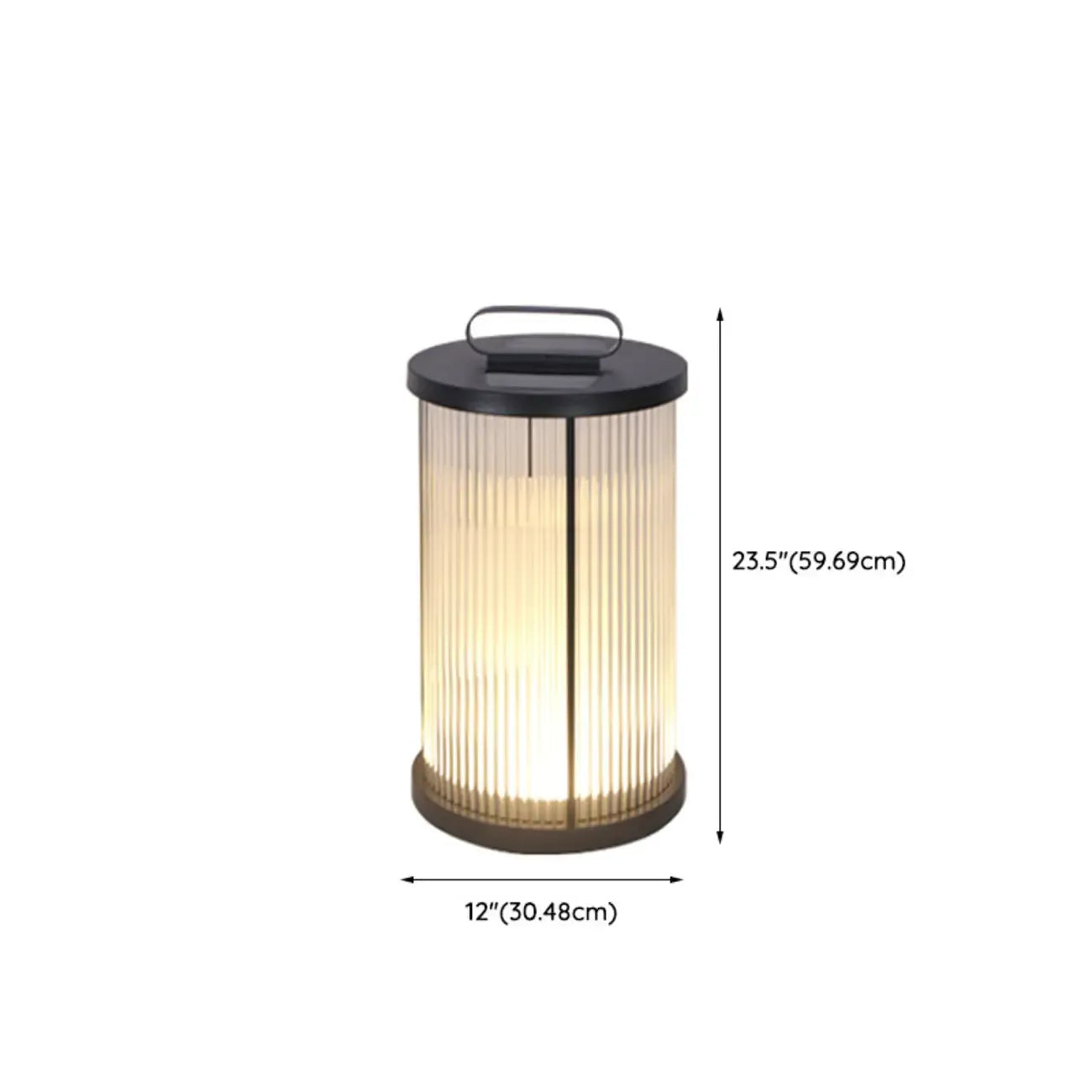 Vertical Grain Clear Glass Cylinder Post Cap Light