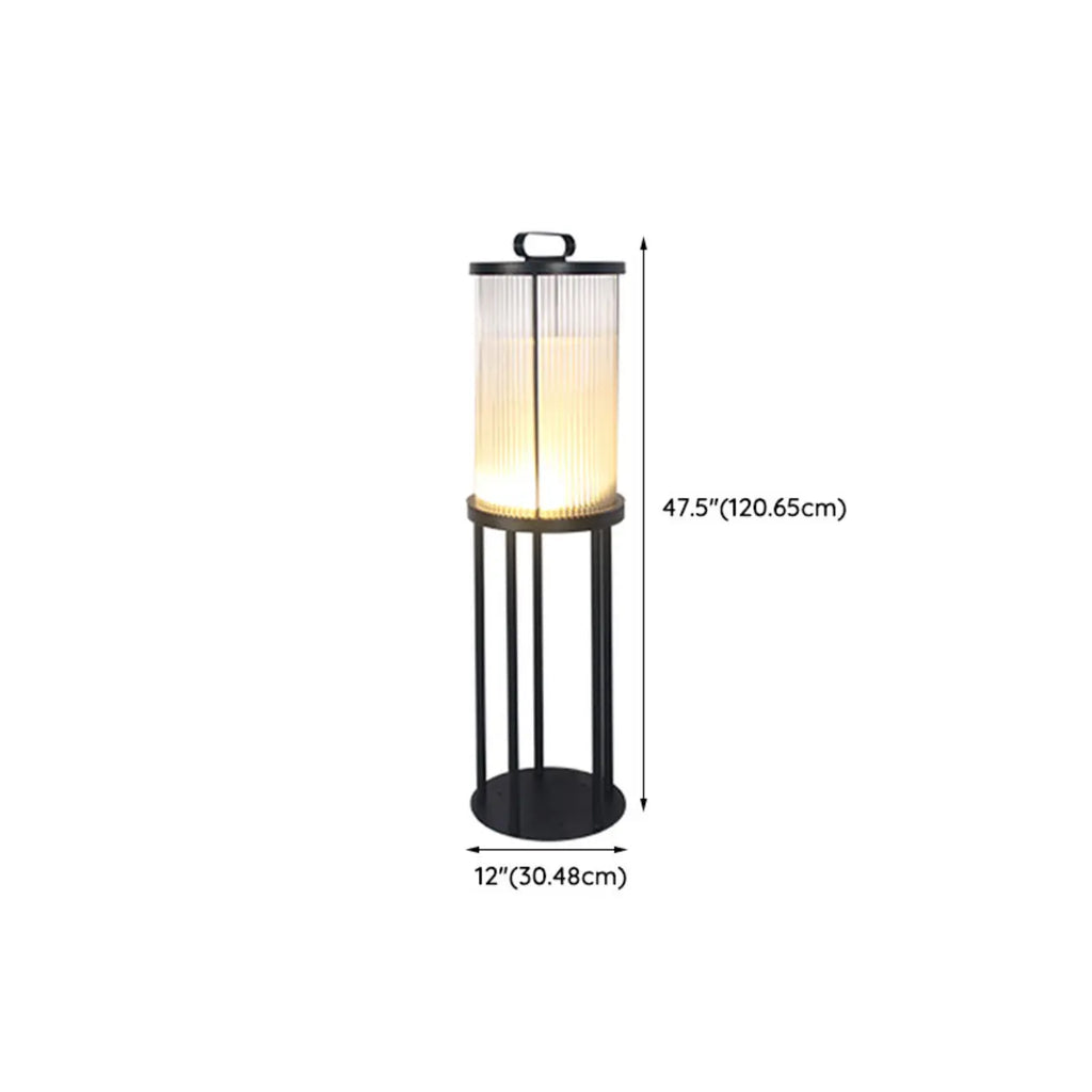 Vertical Grain Clear Glass Cylinder Post Cap Light