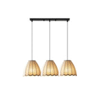 Beige Bell Shaped Fabric Pendant Light Hanging Fixture