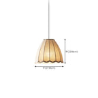 Beige Bell Shaped Fabric Pendant Light Hanging Fixture