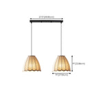 Beige Bell Shaped Fabric Pendant Light Hanging Fixture