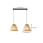 Beige Bell Shaped Fabric Pendant Light Hanging Fixture