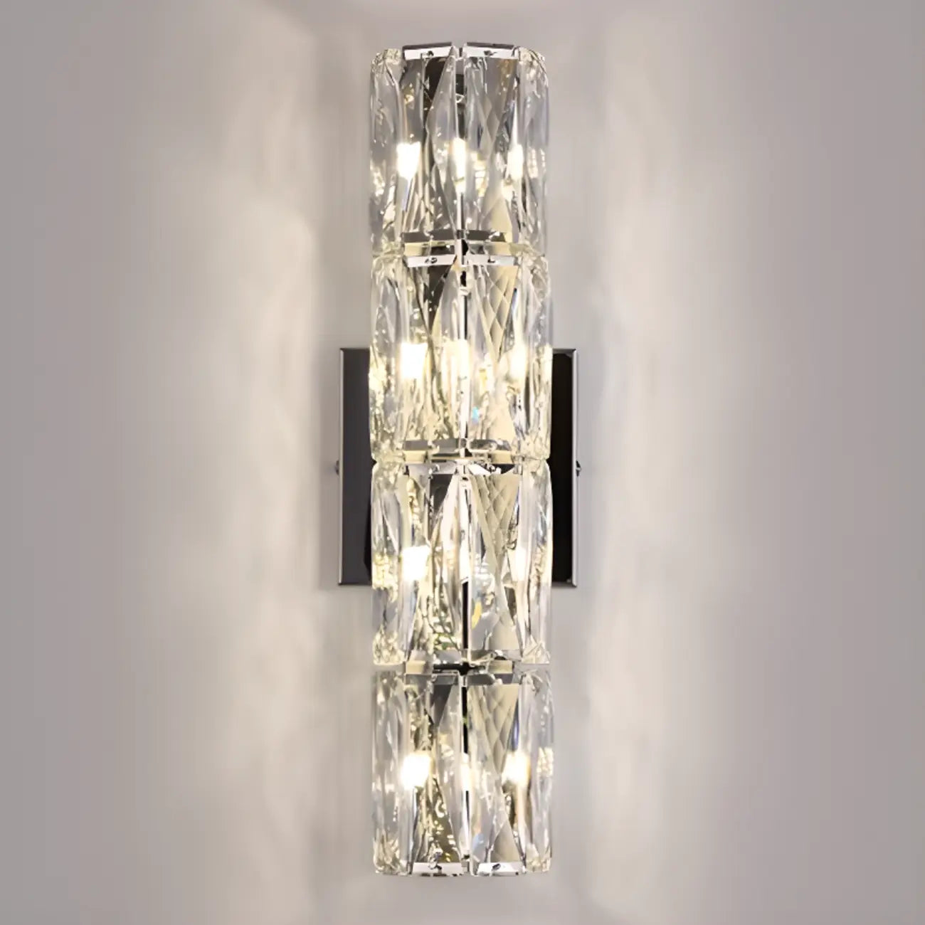Sheen Clear Crystal Pillar Ambient Wall Sconce