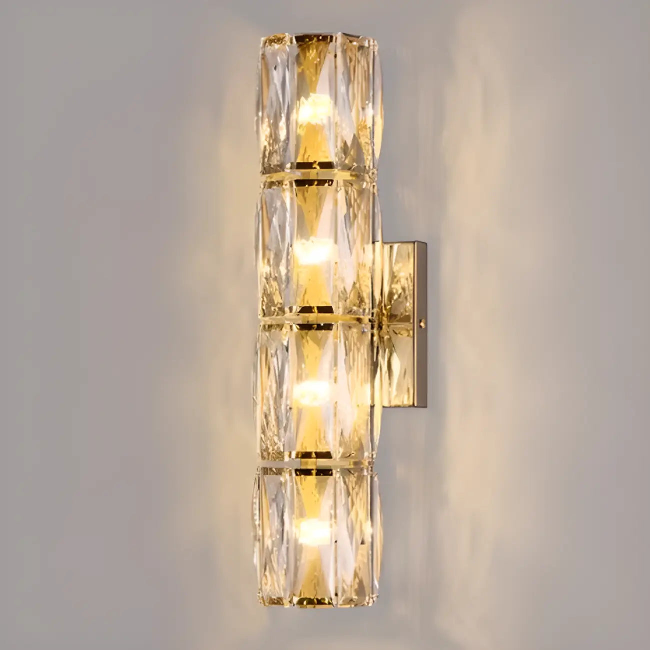 Sheen Clear Crystal Pillar Ambient Wall Sconce