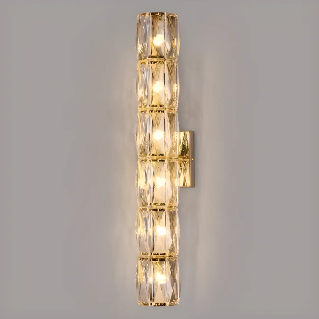 Sheen Clear Crystal Pillar Ambient Wall Sconce
