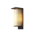 Modern Black Metal Ribbed Plastic Outdoor Wall Sconce