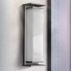 Modern Black Metal Ribbed Plastic Outdoor Wall Sconce