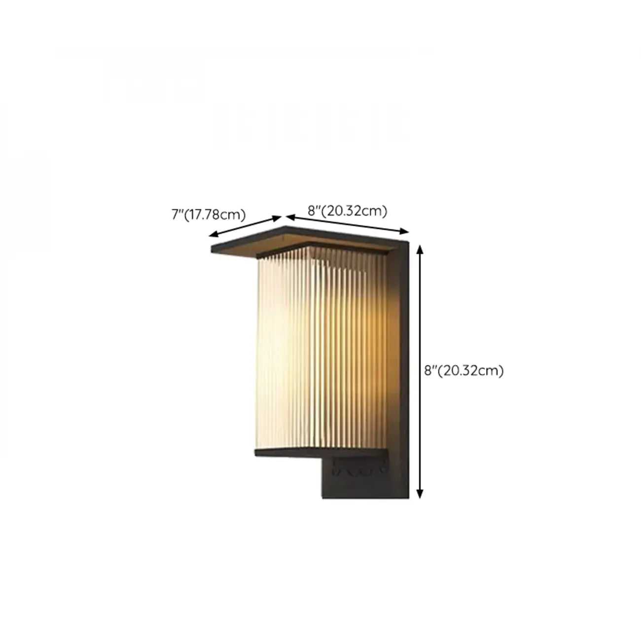 Modern Black Metal Ribbed Plastic Outdoor Wall Sconce