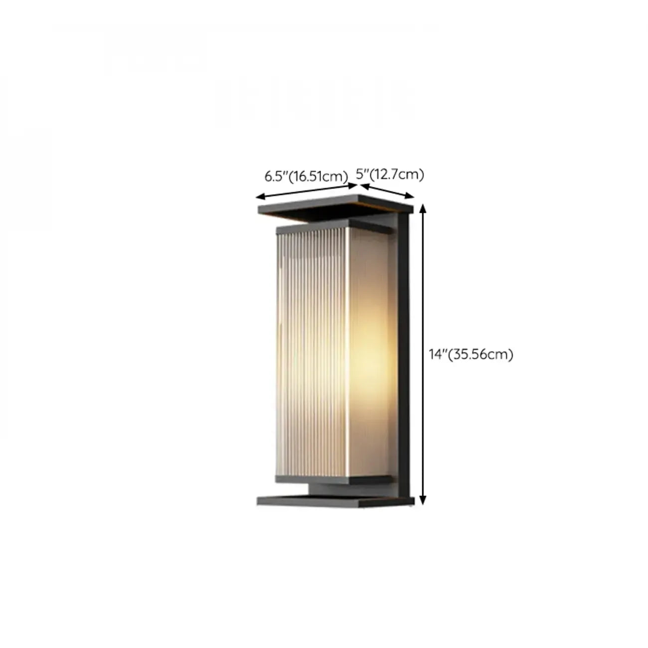 Modern Black Metal Ribbed Plastic Outdoor Wall Sconce