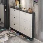 Modern Wood Shoe Cabinet with Adjustable Shelves, Entryway