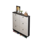 Modern Wood Shoe Cabinet with Adjustable Shelves, Entryway