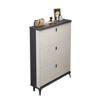 Modern Wood Shoe Cabinet with Adjustable Shelves, Entryway