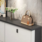 Modern Wood Shoe Cabinet with Adjustable Shelves, Entryway