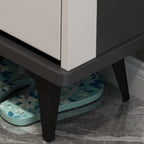 Modern Wood Shoe Cabinet with Adjustable Shelves, Entryway