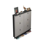 Modern Wood Shoe Cabinet with Adjustable Shelves, Entryway