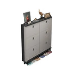 Modern Wood Shoe Cabinet with Adjustable Shelves, Entryway