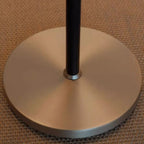 Modern Cylinder Glass Silver Floor Lamp Plug-In for Living Room