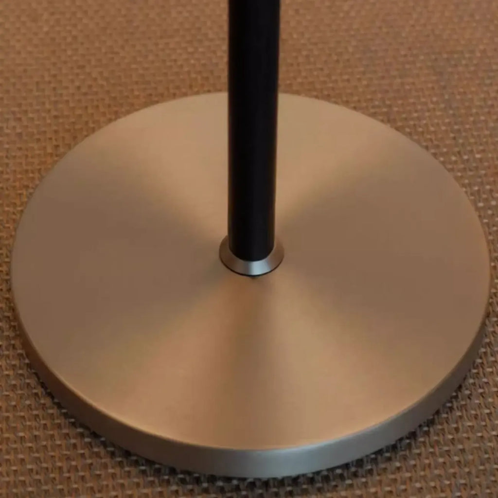 Modern Cylinder Glass Silver Floor Lamp Plug-In for Living Room