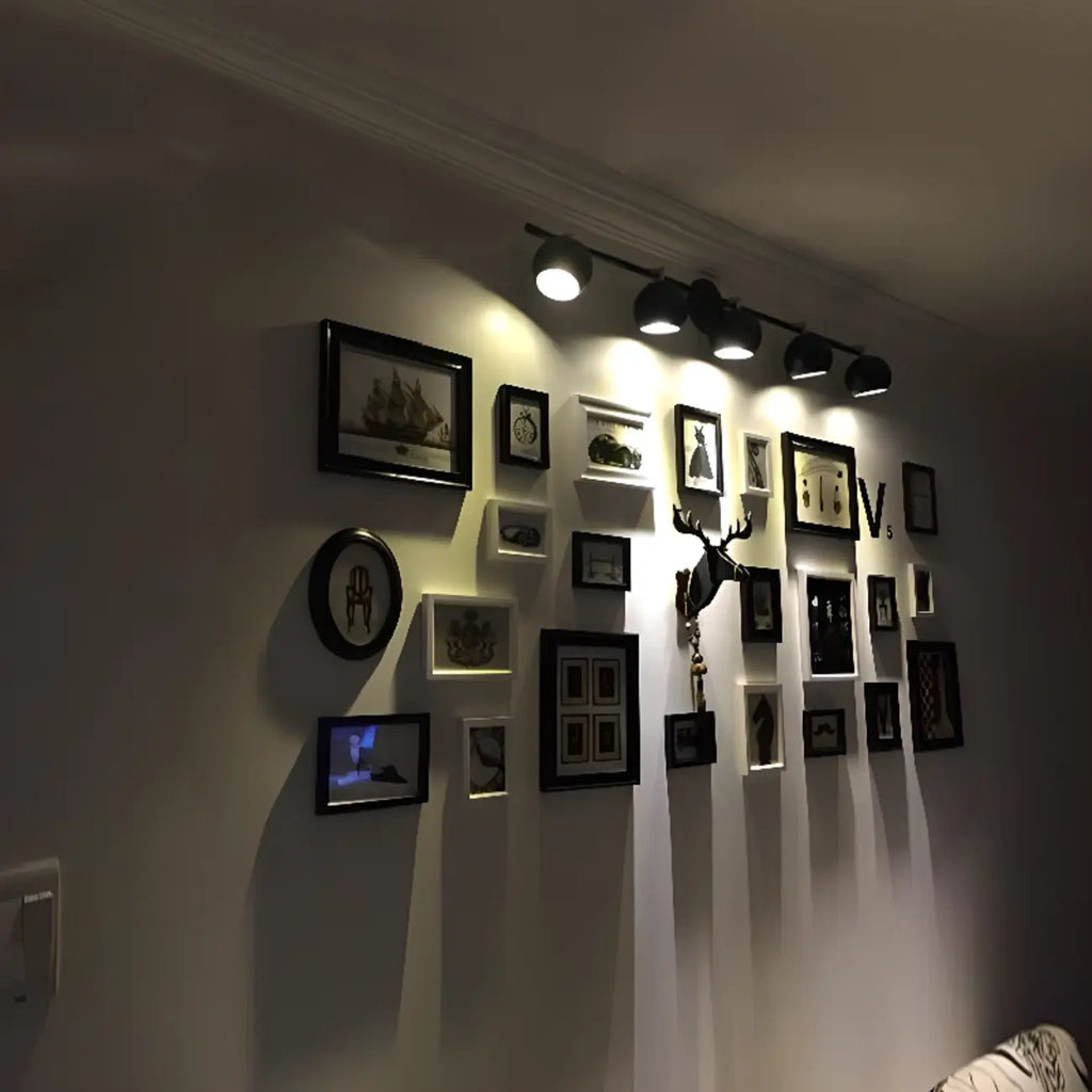 Adjustable Modern Linear Iron Globe Track Wall Sconce