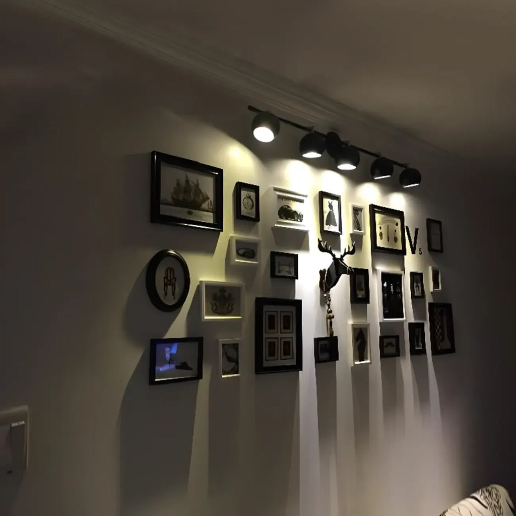 Adjustable Modern Linear Iron Globe Track Wall Sconce