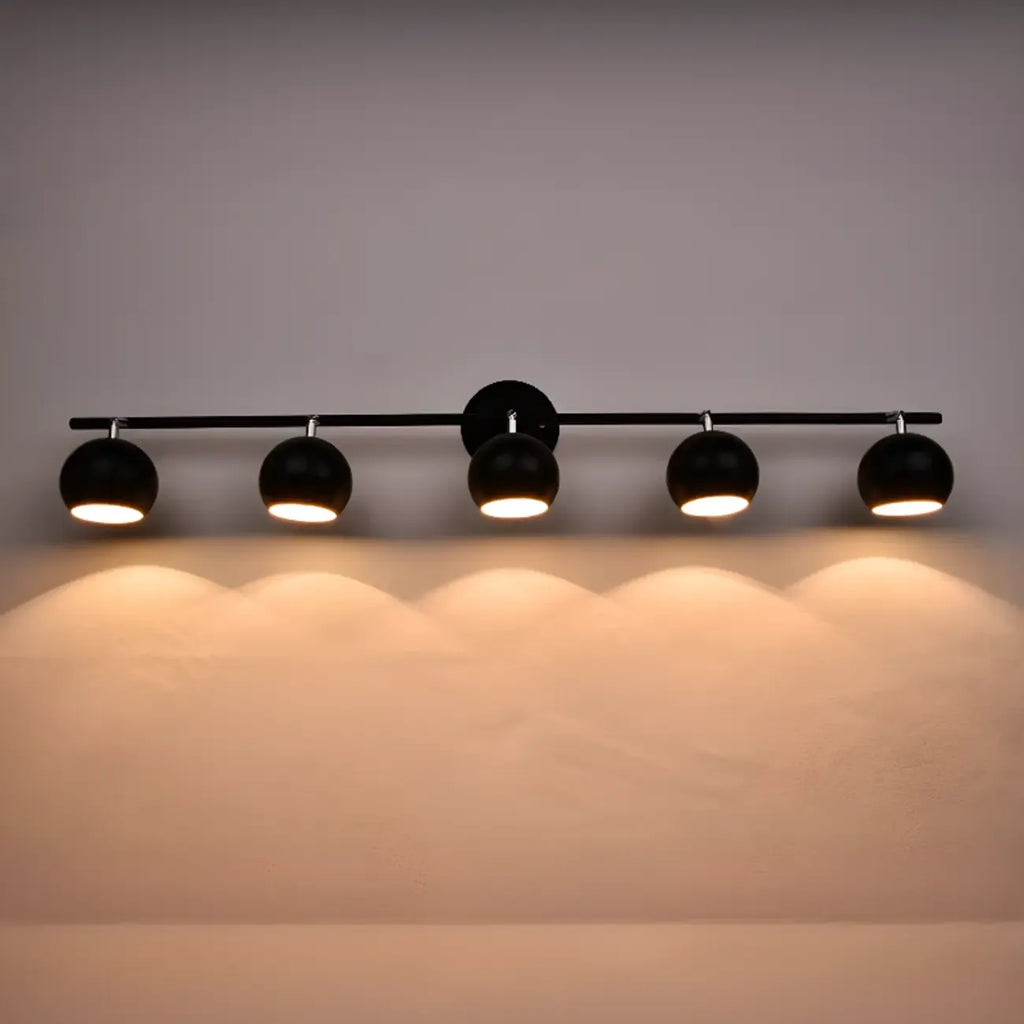 Adjustable Modern Linear Iron Globe Track Wall Sconce