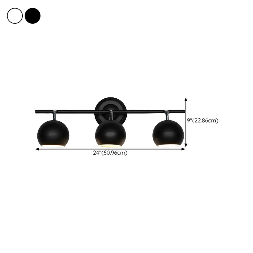 Adjustable Modern Linear Iron Globe Track Wall Sconce