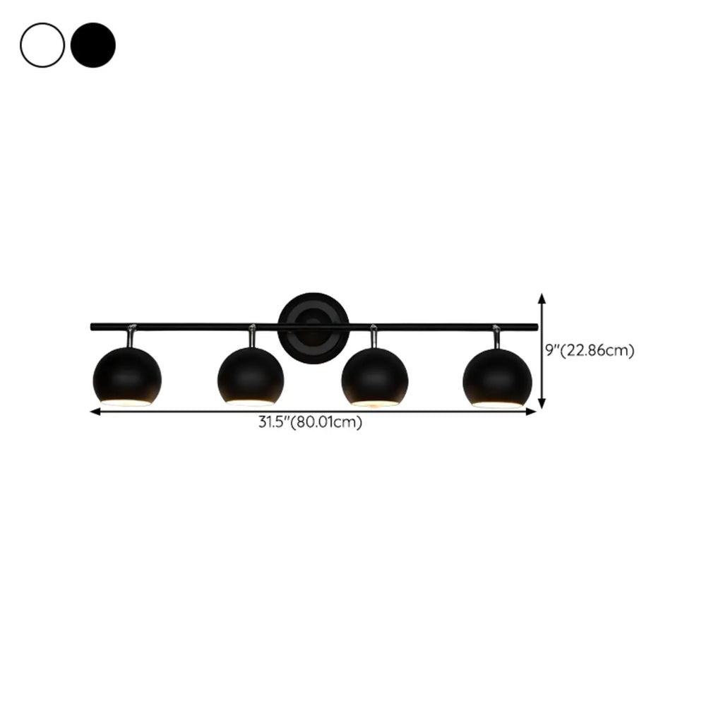 Adjustable Modern Linear Iron Globe Track Wall Sconce