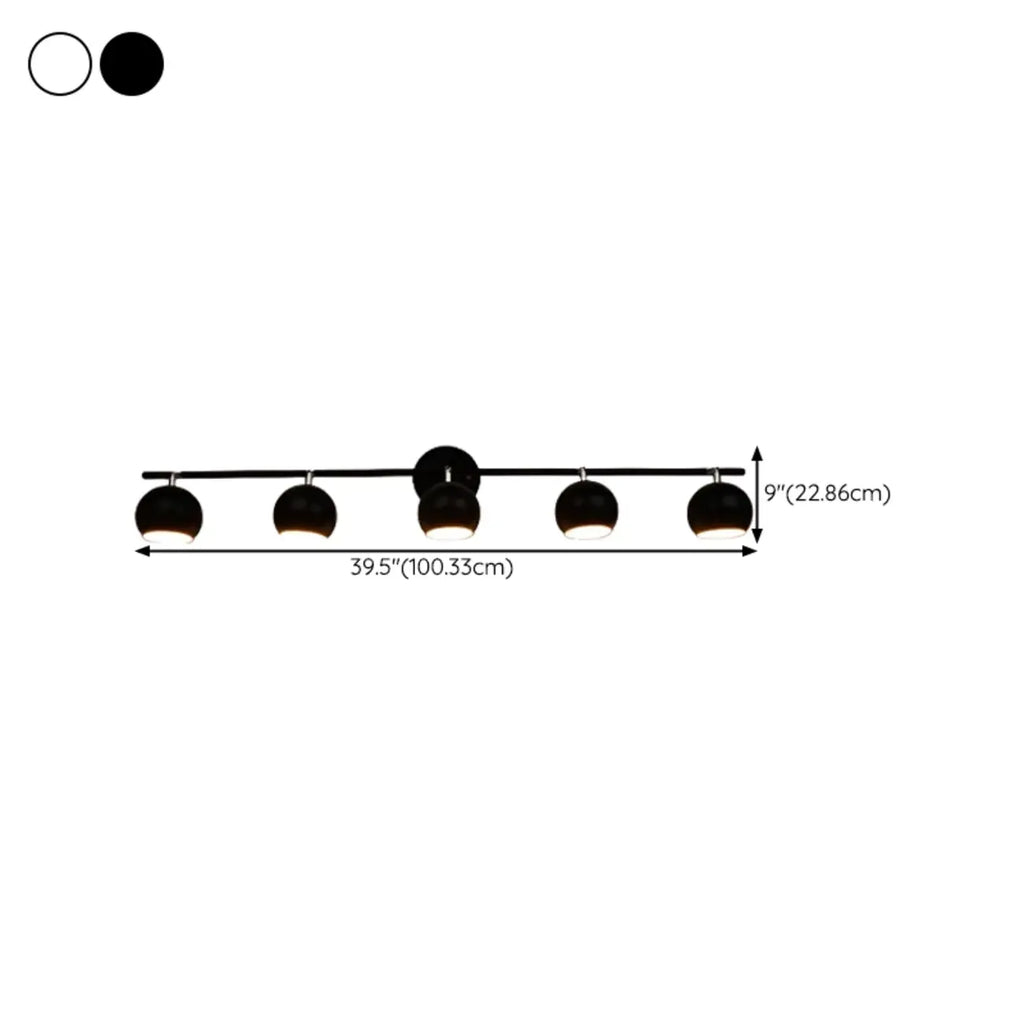 Adjustable Modern Linear Iron Globe Track Wall Sconce