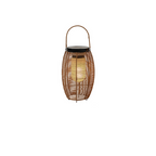 Rustic Rattan Lantern Oval Solar Outdoor Post Lights