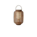 Rustic Rattan Lantern Oval Solar Outdoor Post Lights