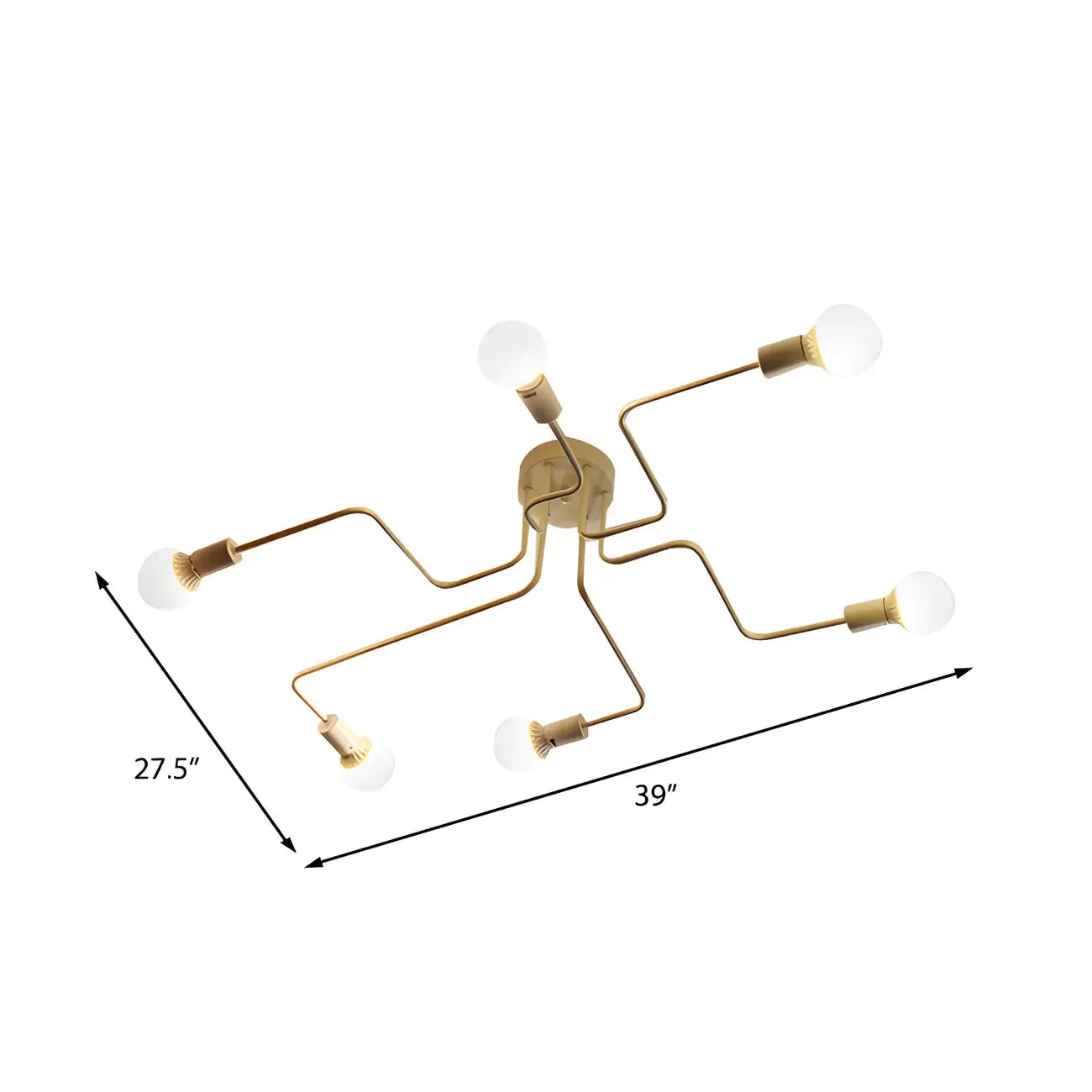 Industrial Branch Metal Semi Flush Ceiling Light